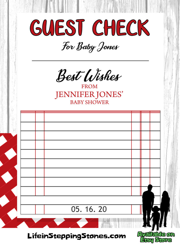 1950s Retro Baby Shower Theme Mother and Father Know Best "Guest Check" Game | Personalized | Digital | Printable - by Life in Stepping Stones, available on Etsy
