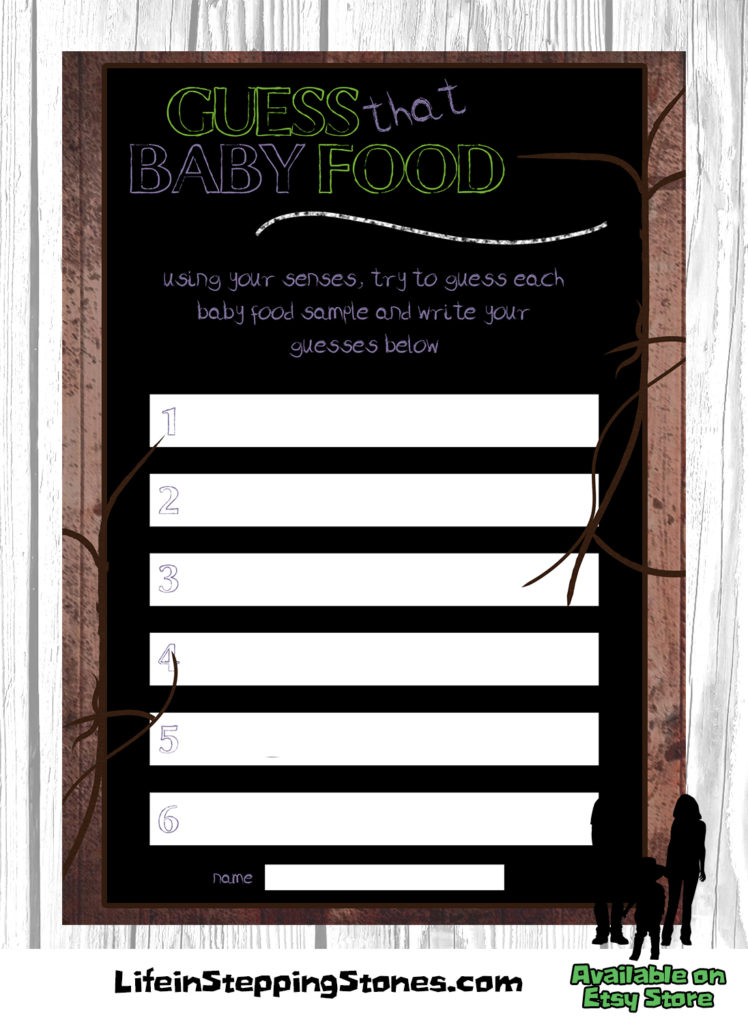 Vineyard & Garden Co-Ed Baby Shower Theme Guess That Baby Food Game | Digital | Printable - by Life in Stepping Stones, available on Etsy