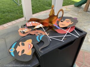 Aladdin theme photo booth signs for birthday party