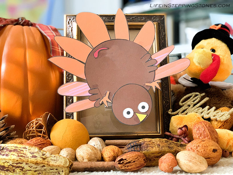 Thanksgiving Cut-and-Paste Turkey decoration in the theme of Gladys from the TV show Friends.