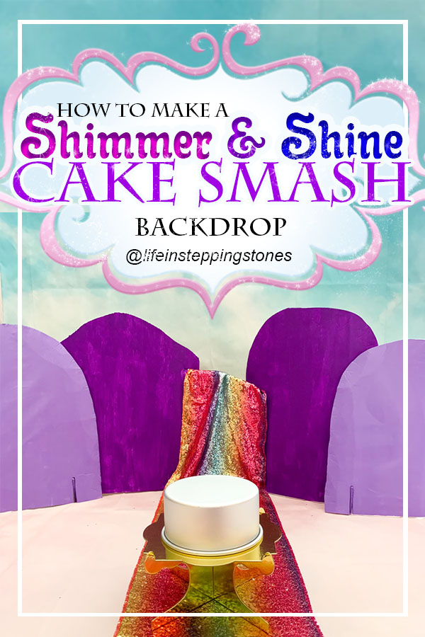 Shimmer and Shine decorations and smash cake backdrop for birthday party