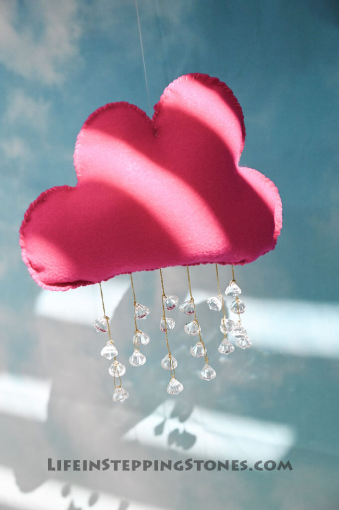 Shimmer and Shine Pink Cloud Pillow with dangling gems