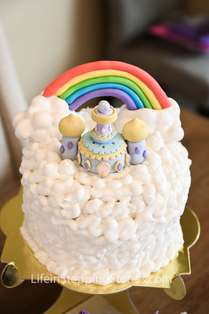 how to make a Shimmer and Shine birthday smash cake - cloud smash cake