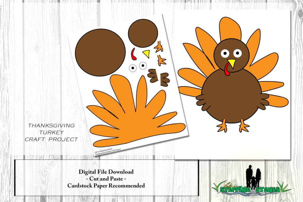 Thanksgiving Turkey Cut-and-Paste Craft for kids