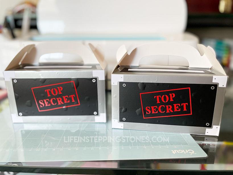 Spy Party Favor Box: Create the ultimate Secret Agent Party Favor box with this Top Secret Spy Kit! It has everything your guests need for an epic birthday party.