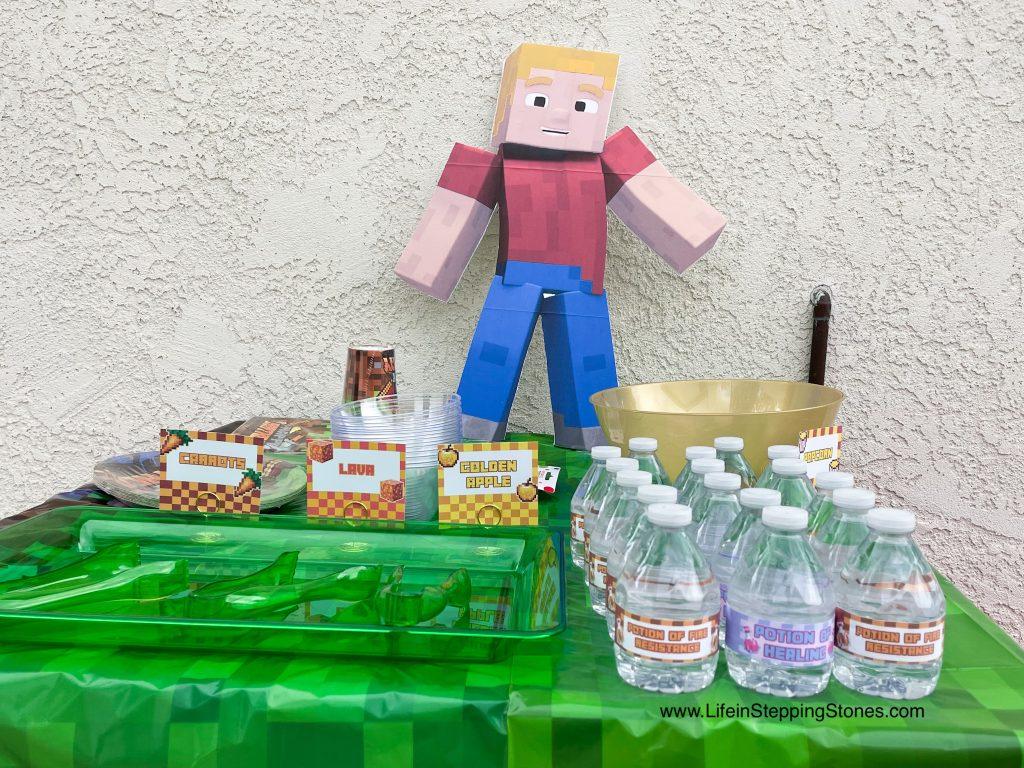 Minecraft Party Food Table display