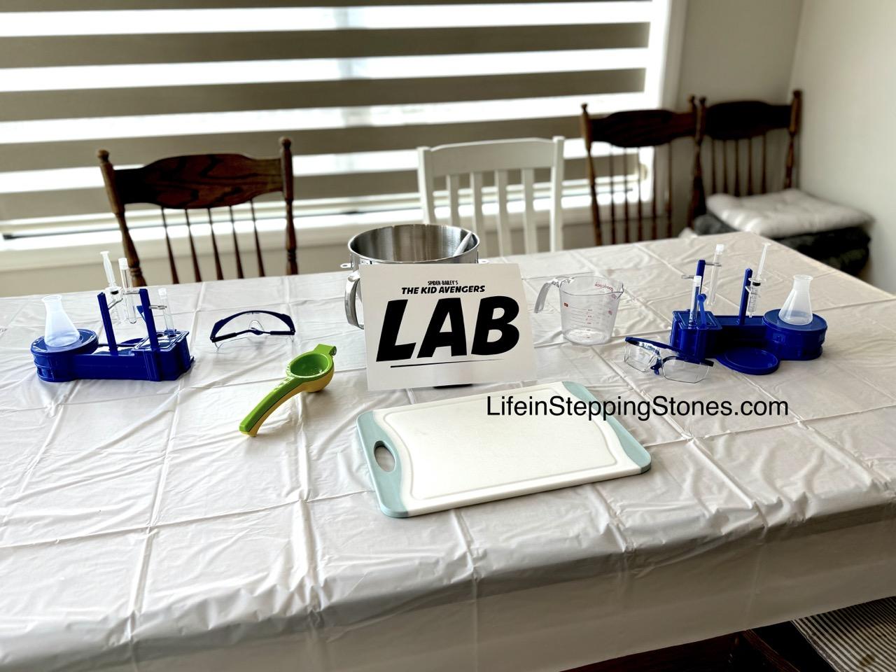 Turn the dining room into a science lab for a birthday party