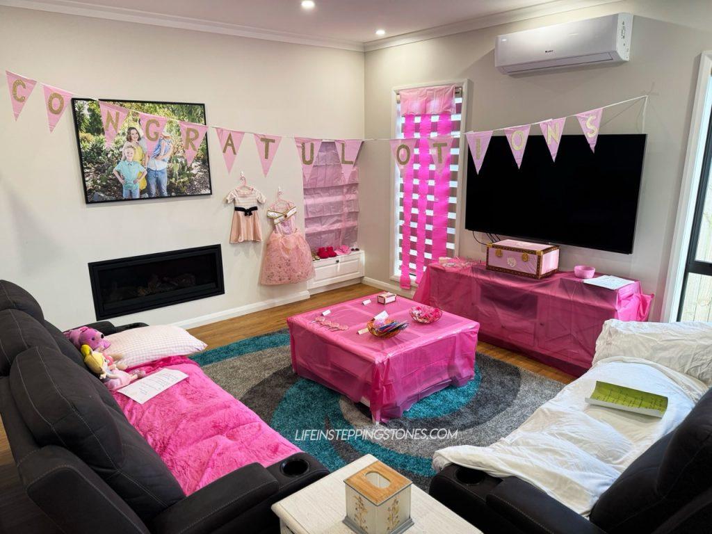 I recreated Glinda and Elphaba's dorm room at Shiz for Wicked birthday party decorations