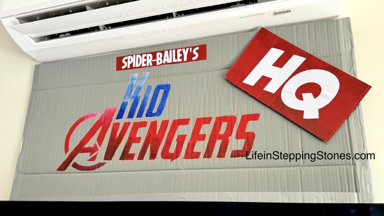 Spiderman Kid Avengers sign for birthday party decoration