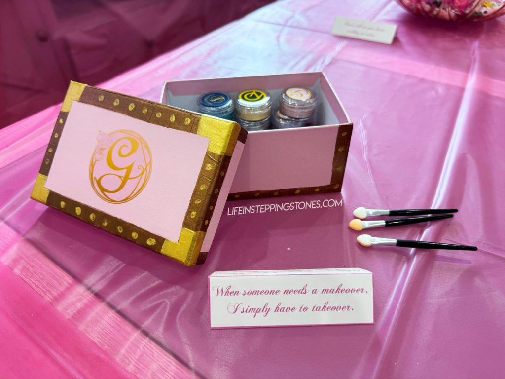 Glinda's makeup box for Wicked party activity and decoration