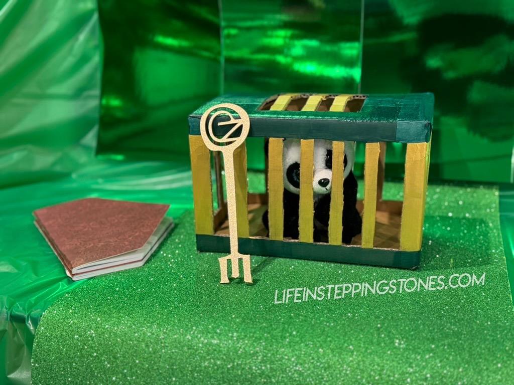 Wicked party game idea - save the stuffed animals from being trapped in a cage by the Wizard of Oz