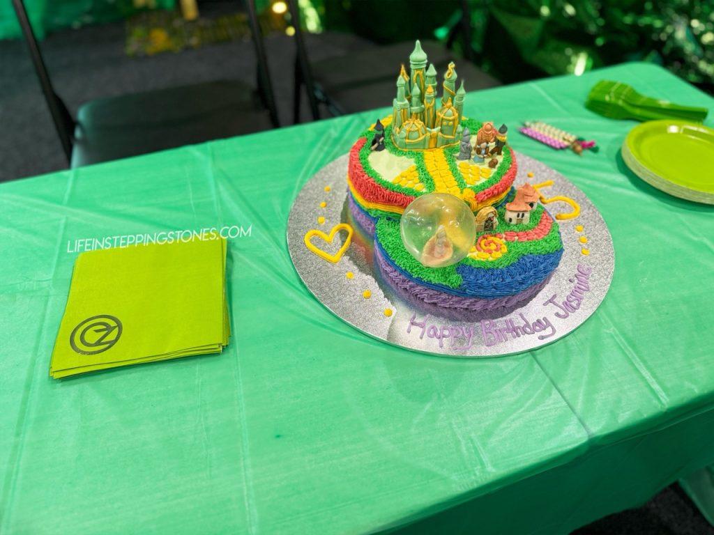 Wicked birthday cake from No One Mourns the Wicked and showing the map of Oz